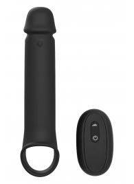 Черная насадка-удлинитель с вибрацией Vibrating Extender With Remote - Dream Toys - во Владивостоке купить с доставкой