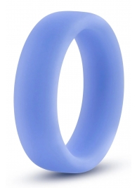 Голубое люминесцентное кольцо Silicone Glo Cock Ring - Blush Novelties - во Владивостоке купить с доставкой