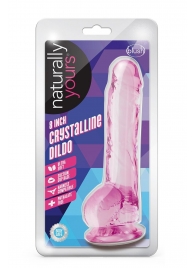 Розовый фаллоимитатор 8 Inch Crystalline Dildo - 19,5 см. - Blush Novelties