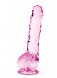 Розовый фаллоимитатор 8 Inch Crystalline Dildo - 19,5 см. - Blush Novelties