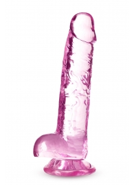 Розовый фаллоимитатор 7 Inch Crystalline Dildo - 17,7 см. - Blush Novelties