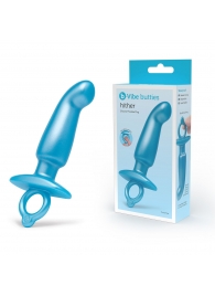 Голубая анальная пробка для массажа простаты Hither Silicone Prostate Plug - 14,3 см. - b-Vibe - во Владивостоке купить с доставкой