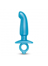 Голубая анальная пробка для массажа простаты Hither Silicone Prostate Plug - 14,3 см. - b-Vibe - во Владивостоке купить с доставкой