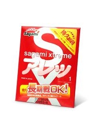 Утолщенный презерватив Sagami Xtreme FEEL LONG с точками - 1 шт. - Sagami - купить с доставкой #SOTBIT_REGIONS_UF_V_REGION_NAME#