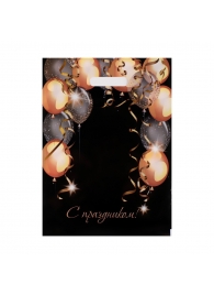 Пакет с вырубной ручкой и принтом в виде шариков (30х40 см) - Сима-Ленд - купить с доставкой во Владивостоке