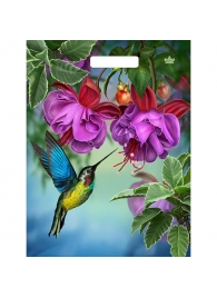 Пакет с принтом в виде колибри в цветах с вырубной ручкой (31х40 см) - Сима-Ленд - купить с доставкой во Владивостоке
