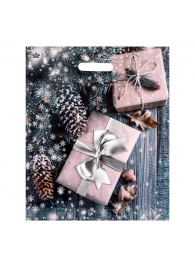 Новогодний пакет с принтом в виде подарков и вырубной ручкой (45х38 см) - Сима-Ленд - купить с доставкой во Владивостоке