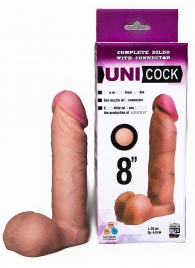 Фаллическая насадка для страпона UNICOCK 8  - 20 см. - LOVETOY (А-Полимер) - купить с доставкой во Владивостоке