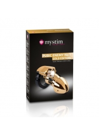 Золотистый пояс верности Pubic Enemy No1 Gold Edition для электростимуляции - MyStim - купить с доставкой во Владивостоке