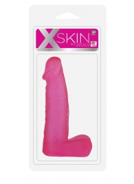 Розовый фаллоимитатор средних размеров XSKIN 6 PVC DONG - 15 см. - Dream Toys