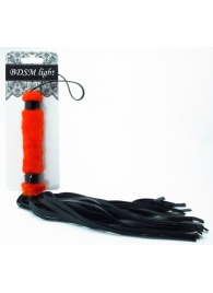 Нежная плеть с красным мехом BDSM Light - 43 см. - БДСМ Арсенал - купить с доставкой во Владивостоке