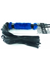 Нежная плеть с синим мехом BDSM Light - 43 см. - БДСМ Арсенал - купить с доставкой во Владивостоке