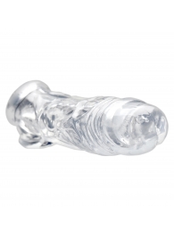 Прозрачная насадка для увеличения члена Realistic Clear Penis Enhancer and Ball Stretcher - 20,3 см. - XR Brands - во Владивостоке купить с доставкой