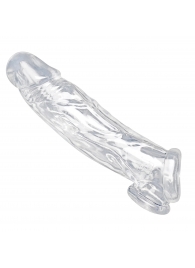 Прозрачная насадка для увеличения члена Realistic Clear Penis Enhancer and Ball Stretcher - 20,3 см. - XR Brands - во Владивостоке купить с доставкой