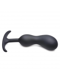 Черный массажер простаты с утяжелителями Premium Silicone Weighted Prostate Plug Large - 18,8 см. - XR Brands - во Владивостоке купить с доставкой