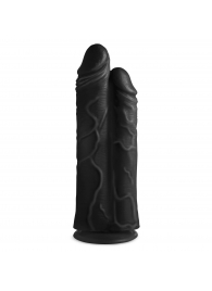 Черный сдвоенный фаллоимитатор Double Stuffer 10’’ Double Pecker Dildo - 27 см. - XR Brands