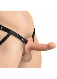 Телесный полый страпон на черных регулируемых ремешках 2’’ Erection Smooth Silicone Penis Sheath - XR Brands - купить с доставкой во Владивостоке