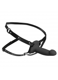 Черный полый страпон с вибрацией 2’’ Erection 28X Smooth Vibrating Silicone Penis Sheath - XR Brands - купить с доставкой во Владивостоке