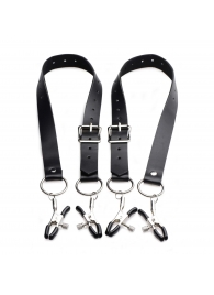 Ремни с зажимами для половых губ Spread Labia Spreader Straps with Clamps - XR Brands - купить с доставкой во Владивостоке