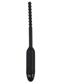 Чёрный вибростимулятор для уретры Silikon Dilator - 19 см. - Orion
