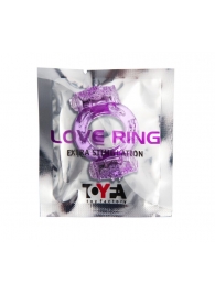 Фиолетовое виброкольцо с двумя вибропульками - Toyfa Basic - во Владивостоке купить с доставкой