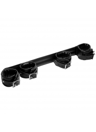 Черная распорка с манжетами для рук и ног Deluxe Rigid Spreader Bar - XR Brands - купить с доставкой во Владивостоке