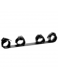 Черная распорка с манжетами для рук и ног Deluxe Rigid Spreader Bar - XR Brands - купить с доставкой во Владивостоке