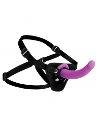 Лиловый поясной страпон Navigator Silicone G-Spot Dildo with Harness - 17,8 см. - XR Brands - купить с доставкой во Владивостоке