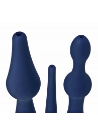 Набор из 3 универсальных насадок для анального душа Universal 3 Piece Silicone Enema Attachment Set - XR Brands - купить с доставкой во Владивостоке