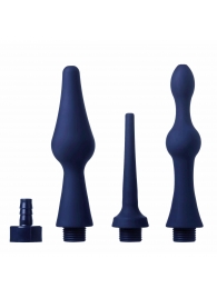 Набор из 3 универсальных насадок для анального душа Universal 3 Piece Silicone Enema Attachment Set - XR Brands - купить с доставкой во Владивостоке