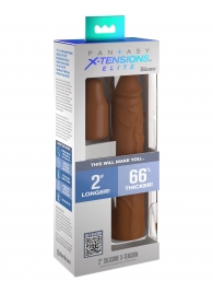 Коричневая насадка на член 2  Silicone X-tension - 20,3 см. - Pipedream - во Владивостоке купить с доставкой