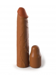 Коричневая насадка на член 2  Silicone X-tension - 20,3 см. - Pipedream - во Владивостоке купить с доставкой