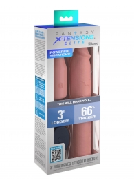 Телесная вибронасадка на член 3  Vibrating Mega X-tension with Remote - 22,9 см. - Pipedream - во Владивостоке купить с доставкой