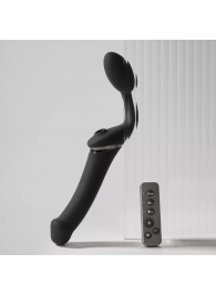 Черный безремневой вибрострапон Strap-On-Me Multi Orgasm Size XL - Strap-on-me - купить с доставкой во Владивостоке