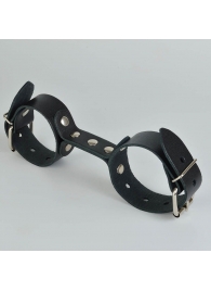 Черные кожаные наручники-фиксатор - Sitabella - купить с доставкой во Владивостоке