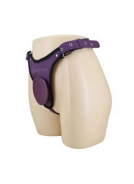 Фиолетовые трусики харнесс с платформой Caludio III - Baile - купить с доставкой во Владивостоке