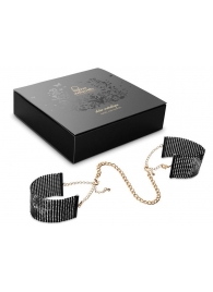 Чёрные дизайнерские наручники Desir Metallique Handcuffs Bijoux - Bijoux Indiscrets - купить с доставкой во Владивостоке