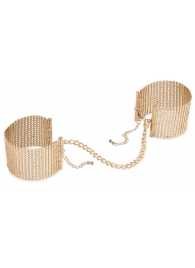 Дизайнерские золотистые наручники Desir Metallique Handcuffs Bijoux - Bijoux Indiscrets - купить с доставкой во Владивостоке