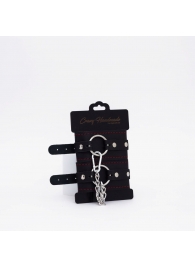 Черно-красные кожаные оковы - Crazy Handmade - купить с доставкой во Владивостоке