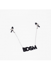 Зажимы на соски с кожаной подвеской BDSM - Crazy Handmade - купить с доставкой во Владивостоке