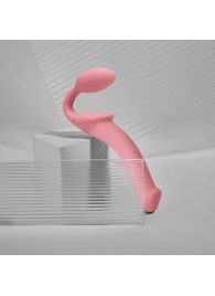 Розовый безремневой страпон Strap-on-me Semi-Realistic Bendable Strap-On size M - Strap-on-me - купить с доставкой во Владивостоке