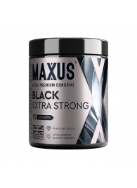 Черные утолщенные презервативы MAXUS Extra Strong с железным кейсом - 15 шт. - Maxus - купить с доставкой во Владивостоке