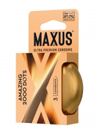 Точечные презервативы MAXUS 2000 Amazing Dots с железным кейсом - 3 шт. - Maxus - купить с доставкой во Владивостоке