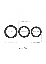 Набор из 3 черных эрекционных колец Stay Hard - Boys of Toys - во Владивостоке купить с доставкой