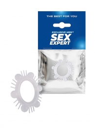 Эластичное эрекционное кольцо с шипиками и шариками - Sex Expert - во Владивостоке купить с доставкой