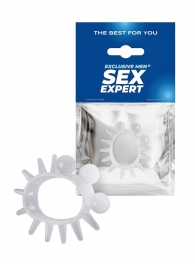 Эластичное эрекционное кольцо с шариками и лучами - Sex Expert - во Владивостоке купить с доставкой