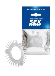 Эластичное эрекционное кольцо с 3 шариками и шипами - Sex Expert - во Владивостоке купить с доставкой