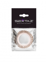 Эрекционное кольцо с бежевыми «ресничками» - Sextaz - во Владивостоке купить с доставкой