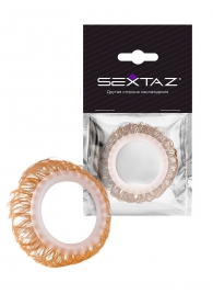 Эрекционное кольцо с бежевыми «ресничками» - Sextaz - во Владивостоке купить с доставкой