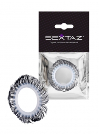 Эластичное эрекционное колечко с черными «ресничками» - Sextaz - во Владивостоке купить с доставкой